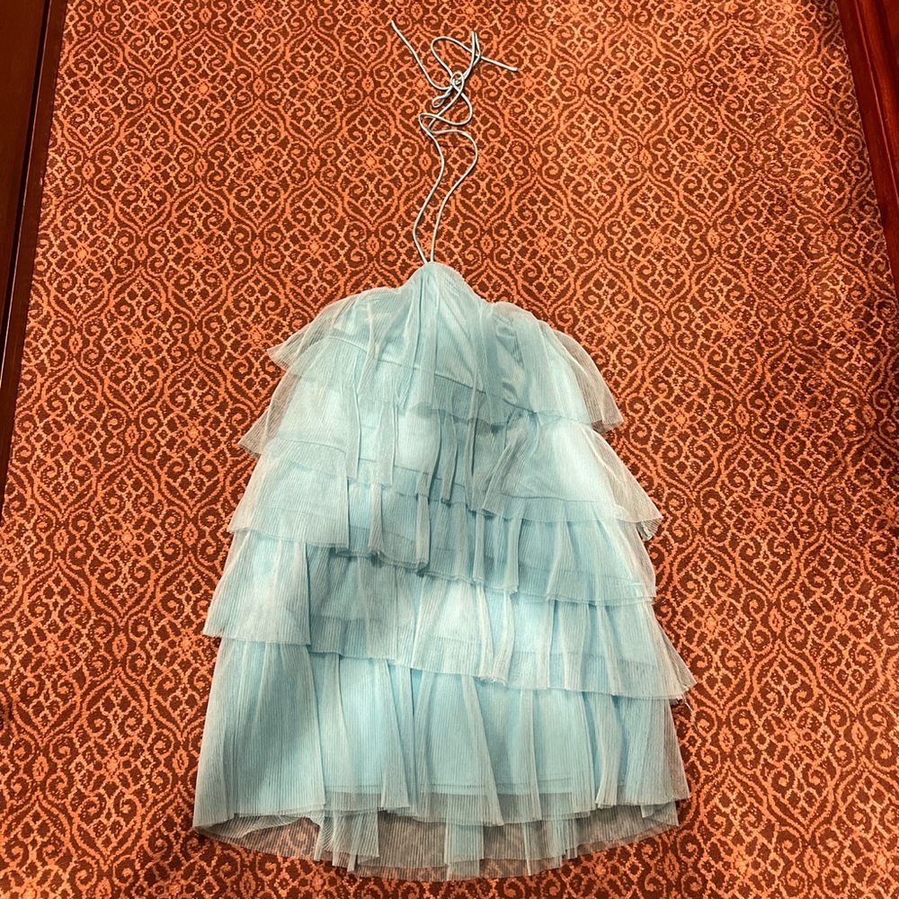 Forever 21 Women Blue ruffle dress- Size S